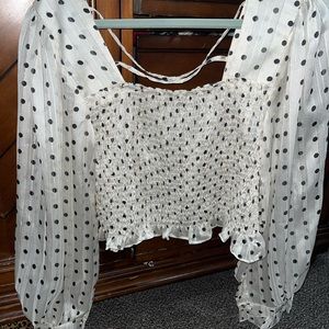 Vici dolls polka dot chiffon blouse